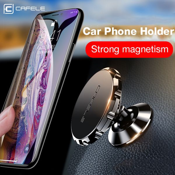 CAFELE Suporte de telefone magnético universal para carro para telefone em suporte de carro Suporte para telefone celular Suporte de ímã para celular Liga de alumínio