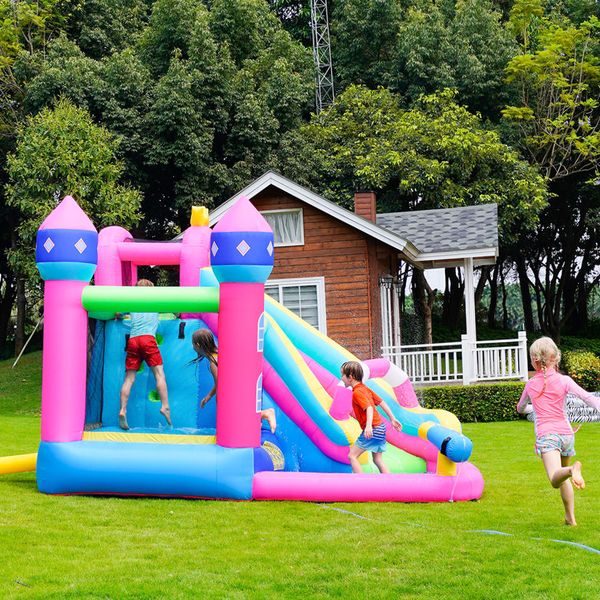 Nuovo gonfiabile gonfiabile per saltatore piscina piscina piscina per bambini gioca a rimbalzo saltare il parco castello parco esterno principessa corona a tema dei giocattoli per i giocattoli.