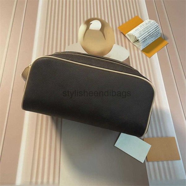 stylisheendibags Astucci per cosmetici 5A Designer Classic Dopp Borsa da toilette Borsa da uomo Borse da lavaggio Borsa da toilette Borsa da trucco da donna Beauty Kit da viaggio con cerniera Tote