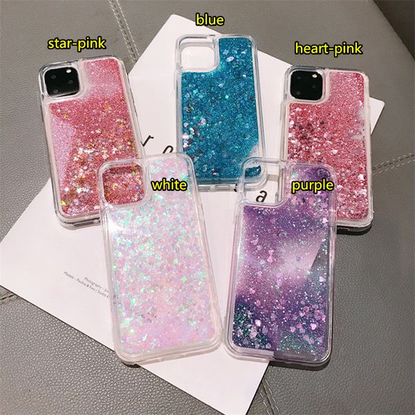 Custodie per telefoni Quicksand Liquid Flow Back Cover Glitter Water Bling Protector per iPhone 14 14pro 14plus 13 12 11 pro max X Xs XR Xs MAX 7 8 7P 8P