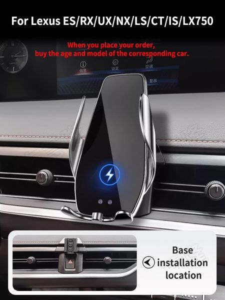 Supporto per telefono per auto per Lexus linea completa ES RX UX NX LS CT IS LX750 Base a blocco wireless accessori per rack
