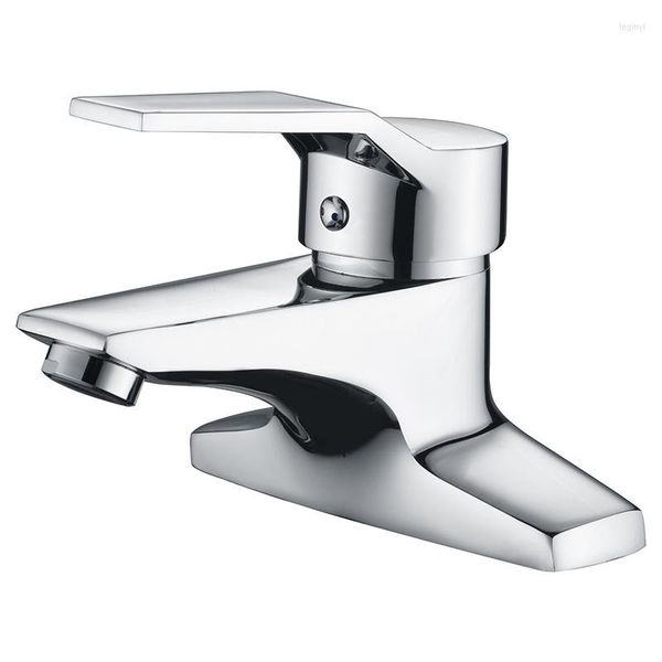 Rubinetti per lavabo da bagno Rubinetto per lavabo in rame cromato 1PC e rubinetto per doppio foro per acqua fredda Filettatura G1 / 2 'Montaggio a ponte