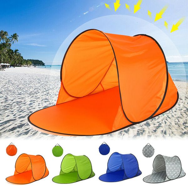 Tendas e Abrigos Dobrável Instant Beach Tent Sunscreen Shield Sun Shade Canopy Shelter 180T Poliéster 230621