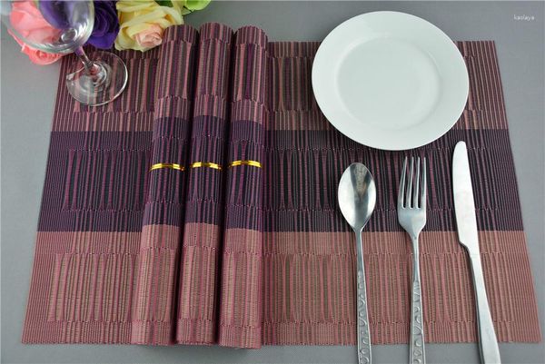 Almofadas de tapetes de mesa 4 pçs/lote cores 30x45cm Almofada de comida de estilo ocidental Jacquard Jogo americano clássico El Coasters JI 0806