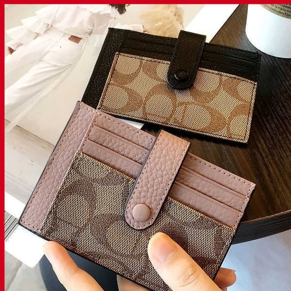 Elegante e requintada bolsa pequena bolsa para cartões feminina simples personalidade fina coreana fofa mini multicartão high-end