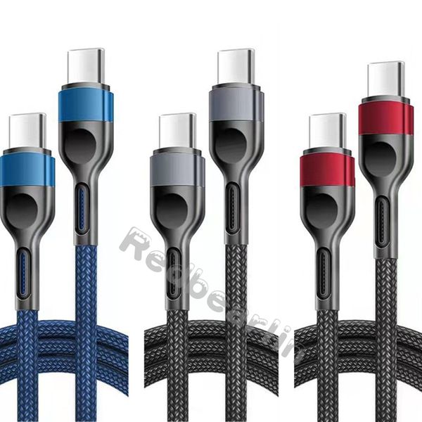 Linea rapida in tessuto di ricarica rapida 1M 2m da 3m C a C USB-C per tipo C Linea del cavo per Samsung S10 S20 S22 S23 HTC LG Android Telefono (C/C)