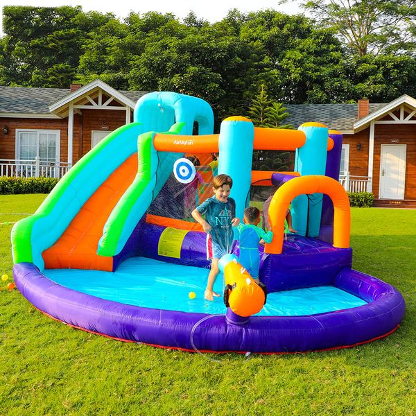 Jogo de slides aquático inflável parque de água saltada castelo de salto com bola de soprador boun bouncy house jumper para crianças tocação externa se divertindo diversão