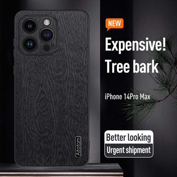 Mode Holz Baummaserung Ledertasche für iPhone 14 11 12 13 Pro Max X XR XS 8 7Plus Matte harte Kamera Schutzhülle
