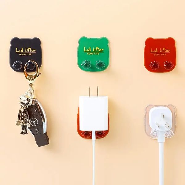 1pc Multifunctionele Plug Hook, Sticky Hook, Strong Adhesive Punch Gratis Power Cord Wall Hanging Outlet Storage Holder
