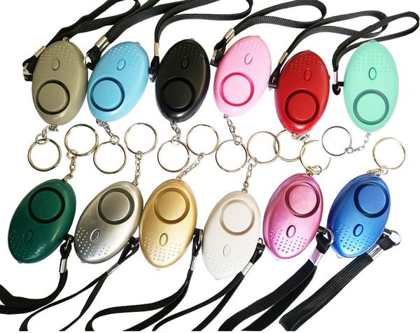 Neue 130db Ei Form Selbstverteidigung Alarm Schlüsselbund Anhänger Personalisieren Flash Licht Persönliche Sicherheit Schlüssel Kette Charme Auto Schlüsselring