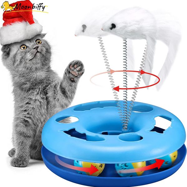 Смешные игрушки для кошек для крытых кошек интерактивные роликовые дорожки для игрушек с кошачьим котлом с игрушкой для питомца мыши с мышью с упражнениями с шариками тизер