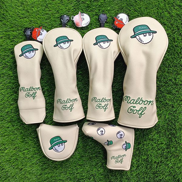 Diğer Golf Ürünleri Beige Club Head, Ahşap Sürücü Koru Headcover Aksesuarları Putter Demir Kapağı 230620