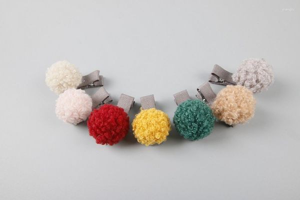 Haarschmuck Boutique 20 Paar modische, niedliche Filz-Pom-Haarnadeln, einfarbige Kugel-Clips, Prinzessinnen-Winter-Kopfbedeckung