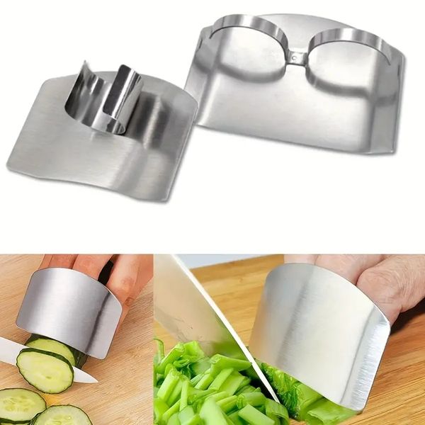 2 pezzi, protezione per le dita della mano anti-taglio multiuso in acciaio inossidabile, protezione per le mani per il taglio delle verdure, protezione per le dita, protezione per le dita, gadget da cucina