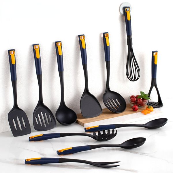 Utensílios de Cozinha Conjunto de Silicone Panela Antiaderente Ferramentas de Assar Utensílios de Cozinha Torneira Com Fenda Espátula Colher Pinça para Alimentos Kit de Cozinha 230621