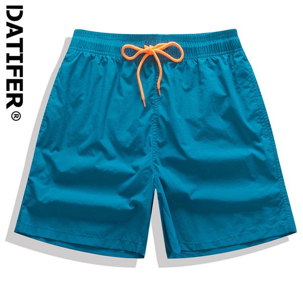 Roupa de banho masculina Datifer Board Shorts masculina respirável esporte natação calças cor sólida cintura elástica moda praia verão maiôs 230621