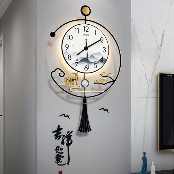 Wandklokken Living Digital Clock Stil Elektronisch Metaal Alarm Modern Design Lichtgevend Reloj Decorativo Home Decor