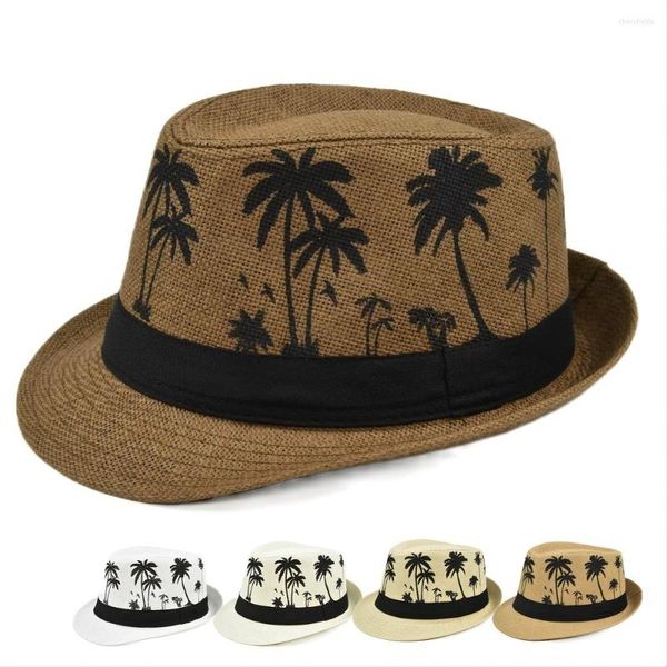 Berretti Beanie/Skull Caps Moda uomo Casual Outdoor Beach Protezione solare Coconut Tree Jazz Cap