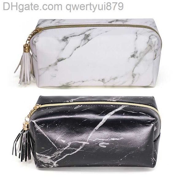 Astucci per cosmetici Astucci Moda Donna Ragazze Marmo Cerniera Nappa Borsa da viaggio Trucco Borsa Lady Astuccio per matite Cancelleria Organizzatore Novità