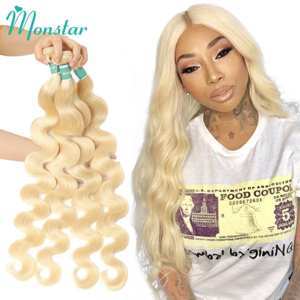 Hair Bulks Monstar 134 613 Blonde Brasilianische Webart Bundles Körperwelle Menschliches Lang 26 28 30 32 34 36 38 40 Zoll 230621