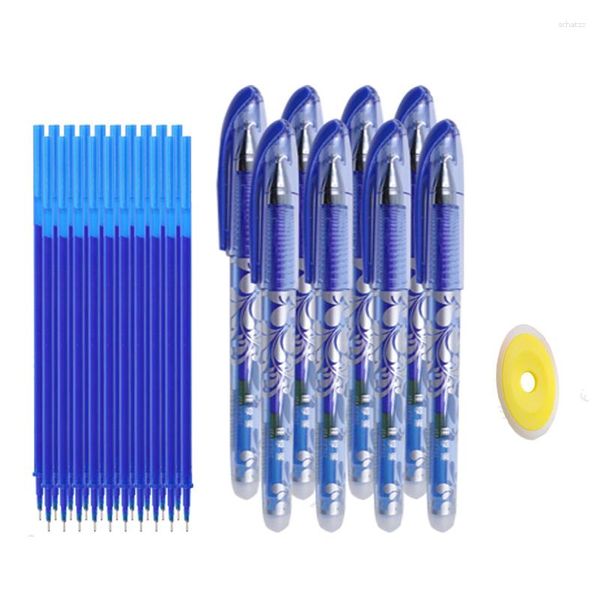 Gelschreiber, löschbarer Stift, 0,5 mm, blaue/schwarze Tinte, Nachfüllungen, Stab, waschbarer Griff, Schule, Schreiben, Büro, Kawaii-Briefpapier