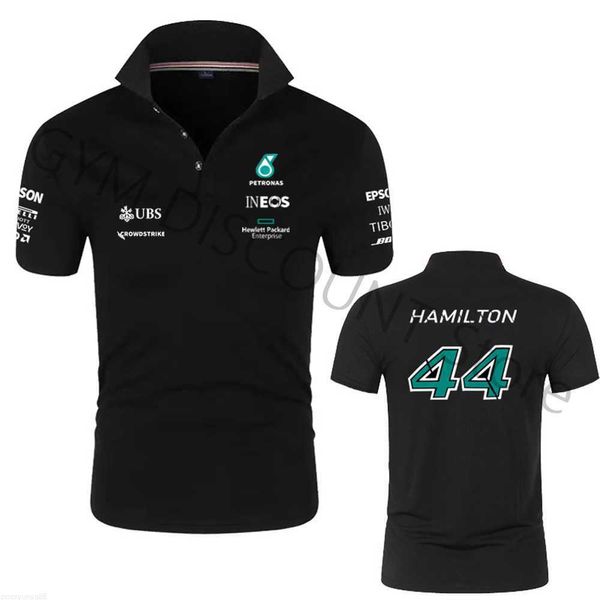 T-shirt da uomo 2023 Formulas Racer numero 44 Lewis Hamilton F1 Racing Fans T-shirt polo uomo/donna manica corta troppo grande