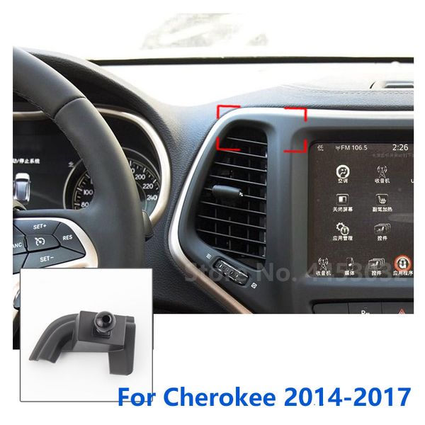 17 mm spezielle Halterungen für Jeep Cherokee KL, Autotelefonhalter, GPS, unterstützt feste Halterung, Luftauslass-Basis, Zubehör 2014–2017