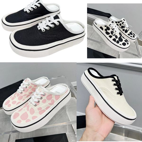 Designer-Obermaterial für Damen-Turnschuhe, Retro-Halbhausschuhe, Sneaker aus Stoff, Baumwoll-Canvas-Schuhe, schwarz-weiße Denim-Gummi-Turnschuhe, Freizeitschuhe