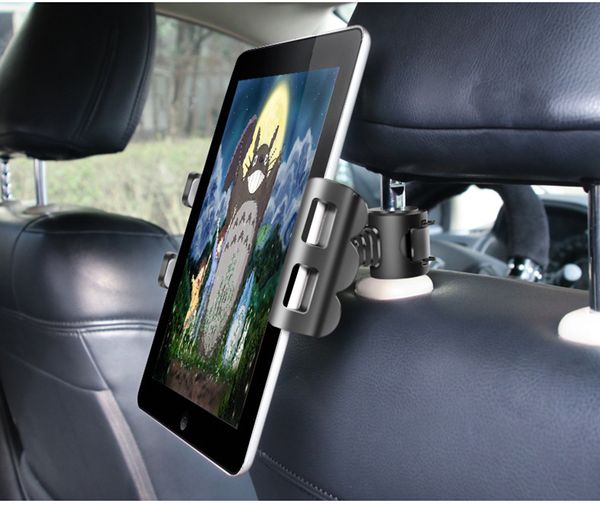 Suporte de ipad para tablet de carro assento de carro traseiro ajustável suporte para ipad suporte para ipad de carro para apoio de cabeça rotação 360 suporte para montagem de celular