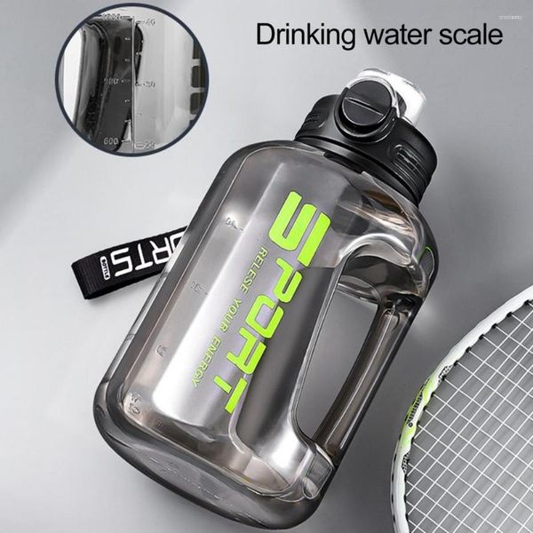 Bottiglie d'acqua da 1700 ml, sicure per uso alimentare, per PC, visibili, trasparenti, con manico portatile, per il fitness, per bere