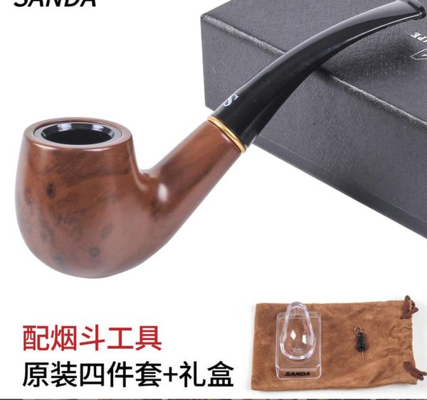 Set di pipe per fumatori, pipa filtrata retrò vecchio stile, confezione regalo per pipa da uomo, accessori per sigarette