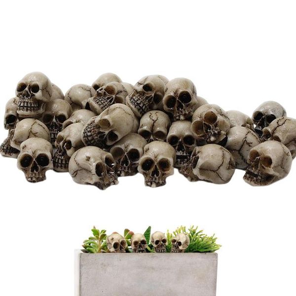 Objetos decorativos Estatuetas Mini Caveiras Decoração Cabeça de Esqueleto 20 Peças Pequenas Mini Caveiras Vaso de Flores Decoração Realista Caveiras de Esqueleto Artesanato Decoração 230621