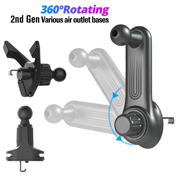 Upgrade 17MM Ball Head Universal Car Air Vent Clip Mount para Car Phone Holder Stand Gravidade Magnética Suporte para Celular