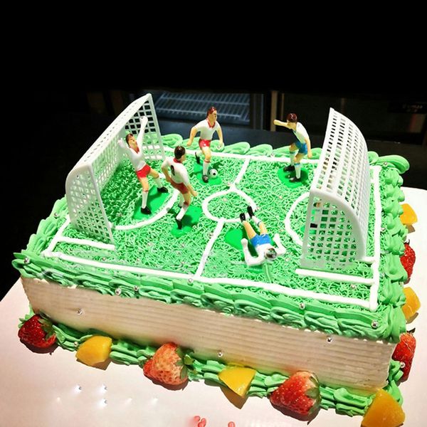 Другие мероприятия поставляют 8pcsset футбольный футбольный торт Topper Topper Player Drentle Coate Model 230621