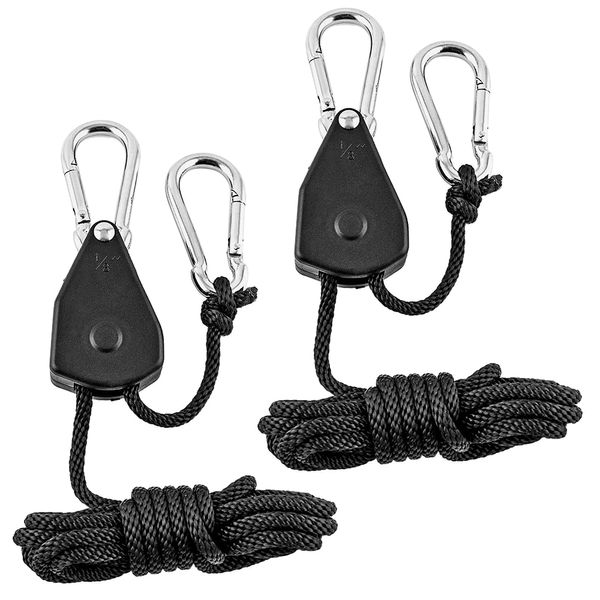 Puleggia Cricchetti Kayak E Canoa Barca Arco Poppa Corda Blocco Tie Giù Cinghia 1/8 di Pollice Heavy Duty Regolabile Corda Appendiabiti