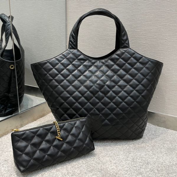 Bolsa de ombro feminina de luxo designer bolsas de compras retrô elegantes de alta qualidade losango de couro de alta capacidade com compartimento secreto