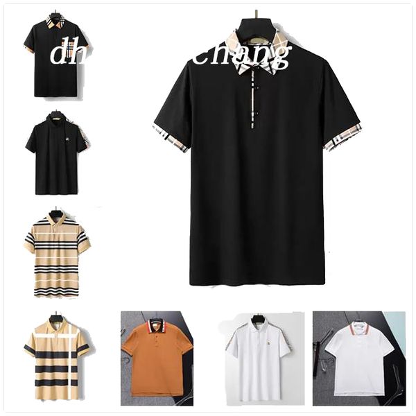 T-shirts masculinas de designer de polo moda casual de alta qualidade 100% algodão respirável resistente a rugas roupas comerciais finas lapela de rua roupas de manga curta M-3XL