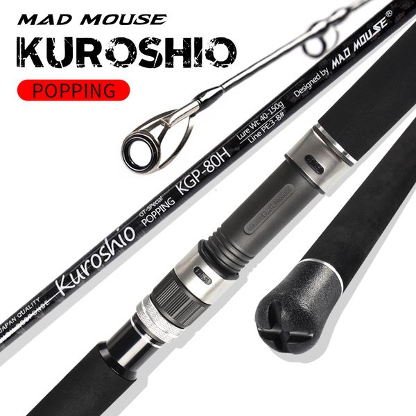 Varas giratórias MADMOUSE Kuroshio FUJI Peças Fibra de Carbono Pesca Popping Vara com 264m 24m PE 310 80H88XH Ocean Para GT 230621