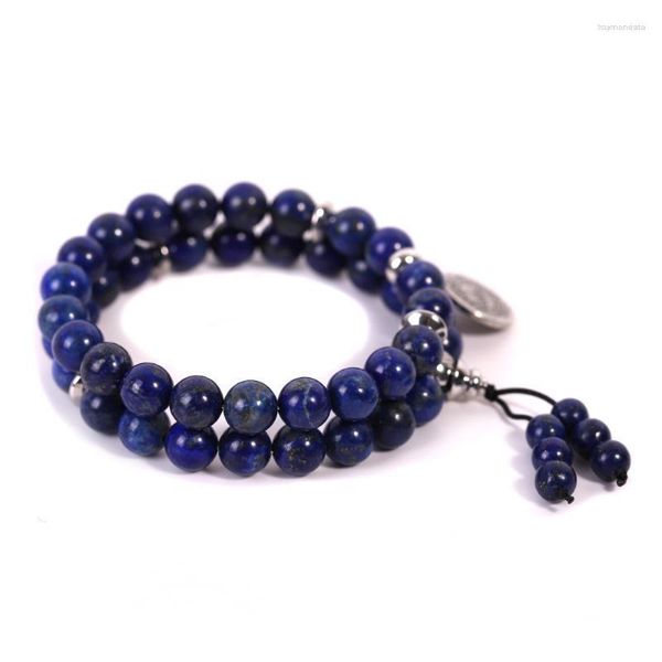 Braccialetti con ciondoli Pietra semipreziosa Cristallo di rocca naturale Lapislazzuli Perline Stretch Intrecciato Chakra Salute Meditazione Power Bracciali Fascino CharmCha