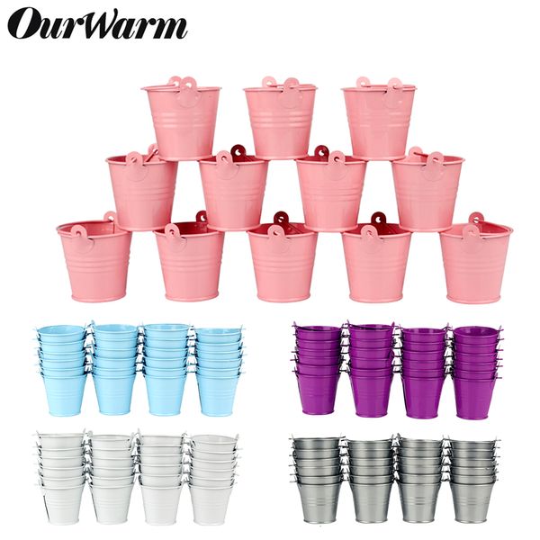 Подарочная упаковка Orewarm 50ps Свадебная вечеринка Favors Metal Cin Candy Gift Box Plant Flower Bucket Pots Kids Souvenir Catching Party Украшение 230621