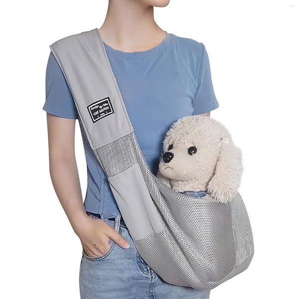 Capas para assento de carro para cães, bolsas para cães pequenos com bolsos externos, bolsa para viagem respirável para animais de estimação, bolsa de viagem de um ombro para fora Chihuahua