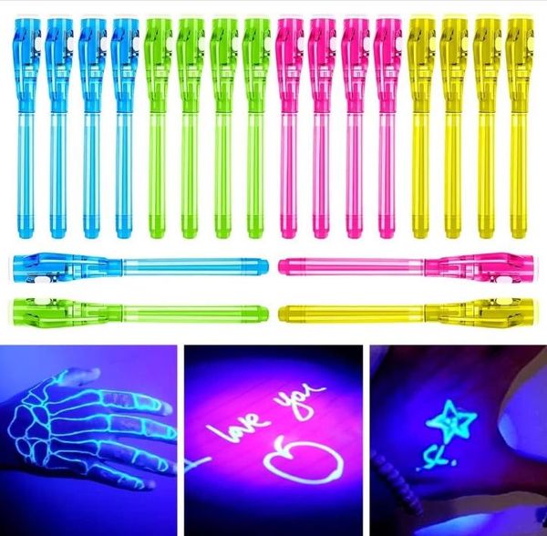 Caneta de luz UV que desaparece, canetas de mensagens secretas, lembrancinhas para jogos de festa, meias para crianças, natal, ação de graças, halloween para menino, menina