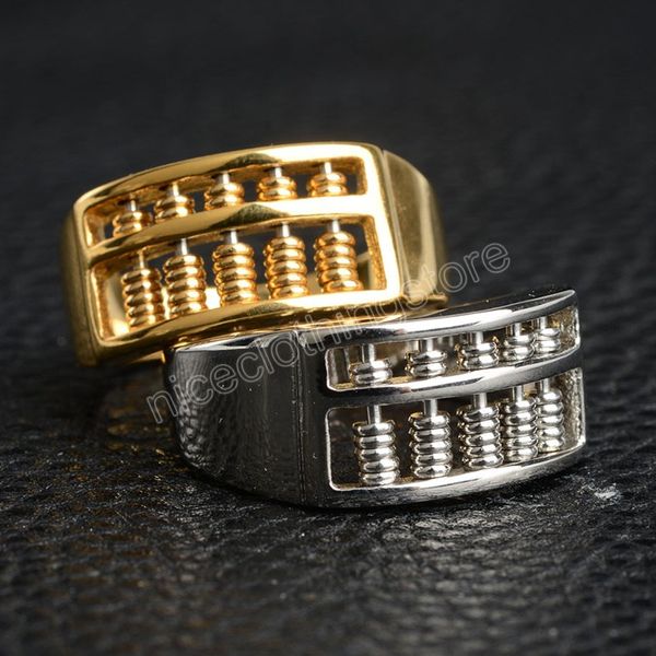 Vintage başparmak yüzüğü atılıyor abaküs yüzüğü erkekler kadın parmak yüzüğü moda spinner boncuklar metal mücevher dekor hediyeleri