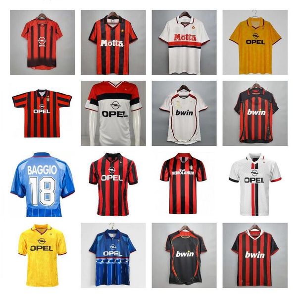 KAKA 90 91 Retro SOCCER JERSEYS maglie home 96 97 Gullit 02 03 04 Maldini Van Basten calcio RONALDO Inzaghi AC 06 07 09 10 SHEVCHENKO MILAN BAGGIO PIRLO Maglia da calcio