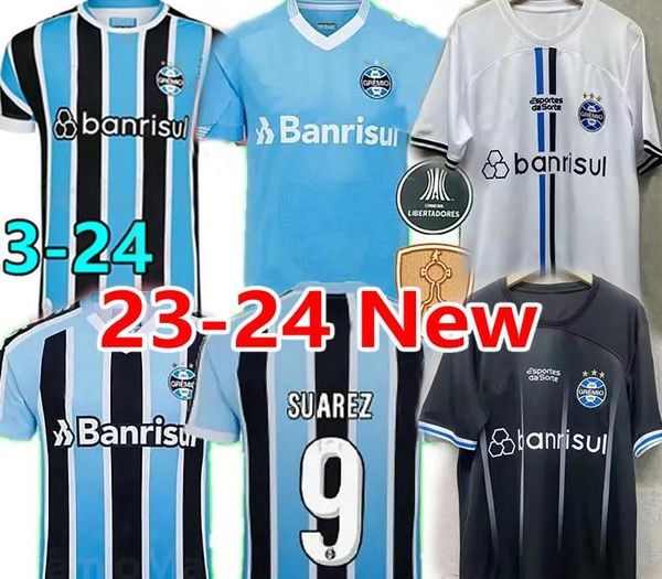 23-24 maglie da calcio gremio personalizzate home thai qualità custome Luan 7 everton 11 geromel 3 edilson 2 kingcaps 9 SUAREZ 10 FERREIRA abbigliamento sportivo Design all'ingrosso