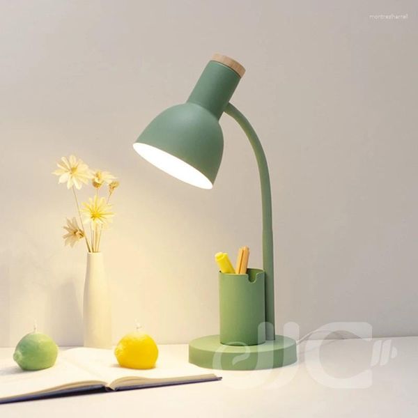 Настольные лампы Flexo Creative Desk Lamp с держателем ручки Nordic Cute Light Teact Room Desks Computer Offices Baby Night Decorment спальня