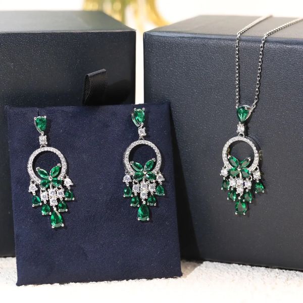 gioielli di lusso del partito della collana del pendente di grazia del diamante verde