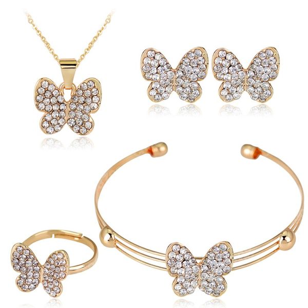 Fashion Charm Farfalla Collana Orecchino Anello Bracciale Set Personalità Tendenza Bella Farfalla Foto Souvenir Regalo