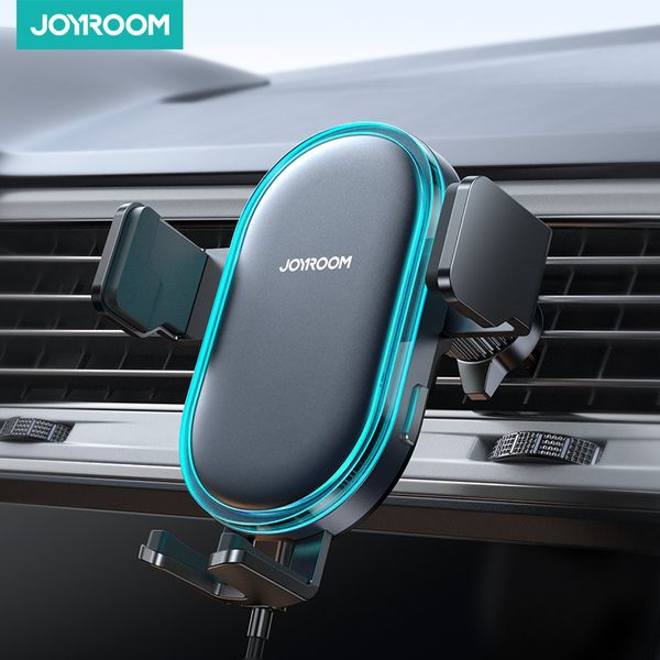 Joyroom 15 W sem fio carregador de carro suporte de bobina dupla suporte de telefone de carro com fixação automática carregamento sem fio para iPhone 14 13 Pro Max