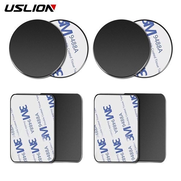 USLION Universal Eisen Blatt Disk Aufkleber Für iPhone Magnet Ständer Magnetische Metall Platte Für Auto Telefon Halter Adsorption Halter